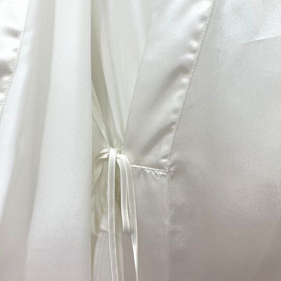 Morgan Taylor Vintage Ivory Bridal Robe S Long Satin - Picture 9 of 16